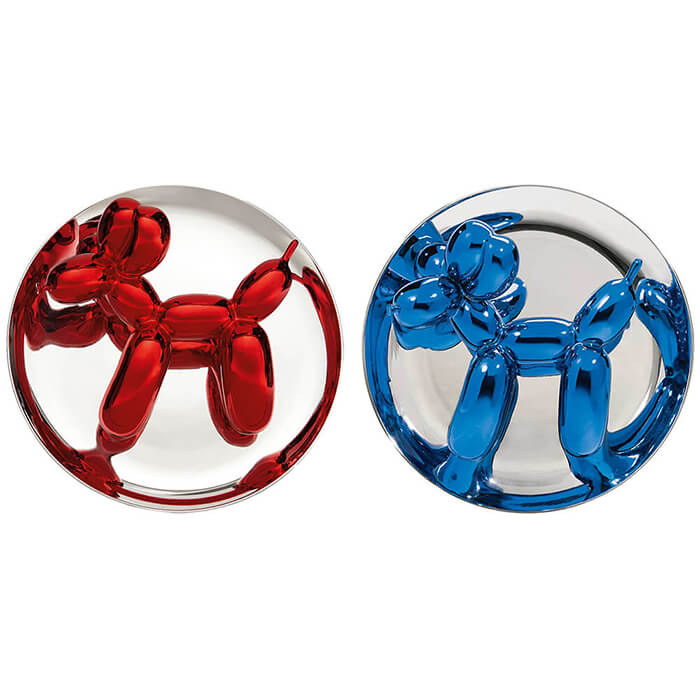 Jeff Koons Red And Blue Balloon Dog Set