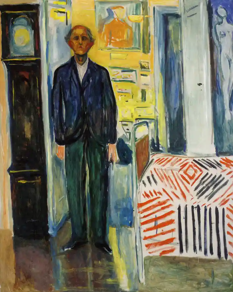 Edvard Munch
Self-Portrait. Between the Clock and the Bed, 1940-43
Munch Museum, Oslo