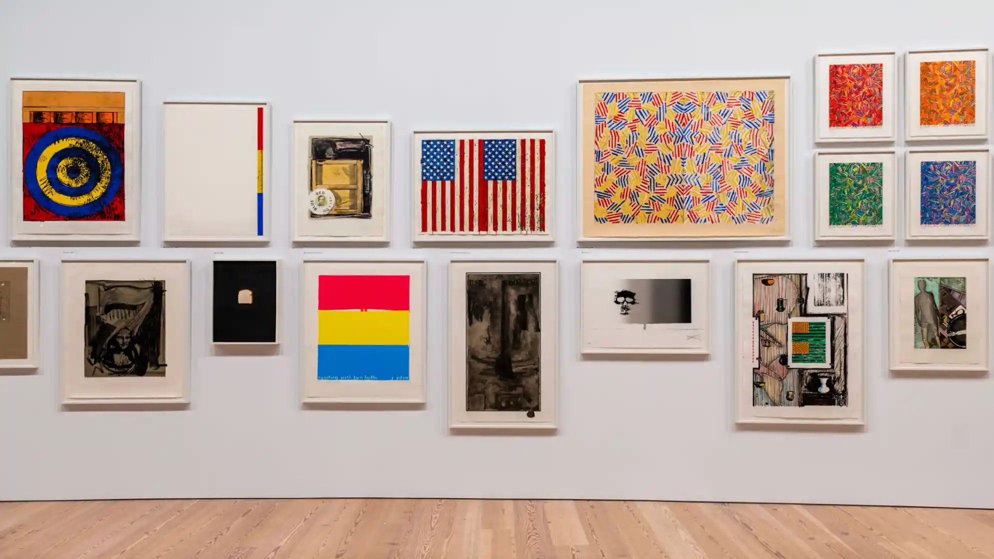 Jasper Johns Prints at the entrance to Jasper Johns: Mind/Mirror