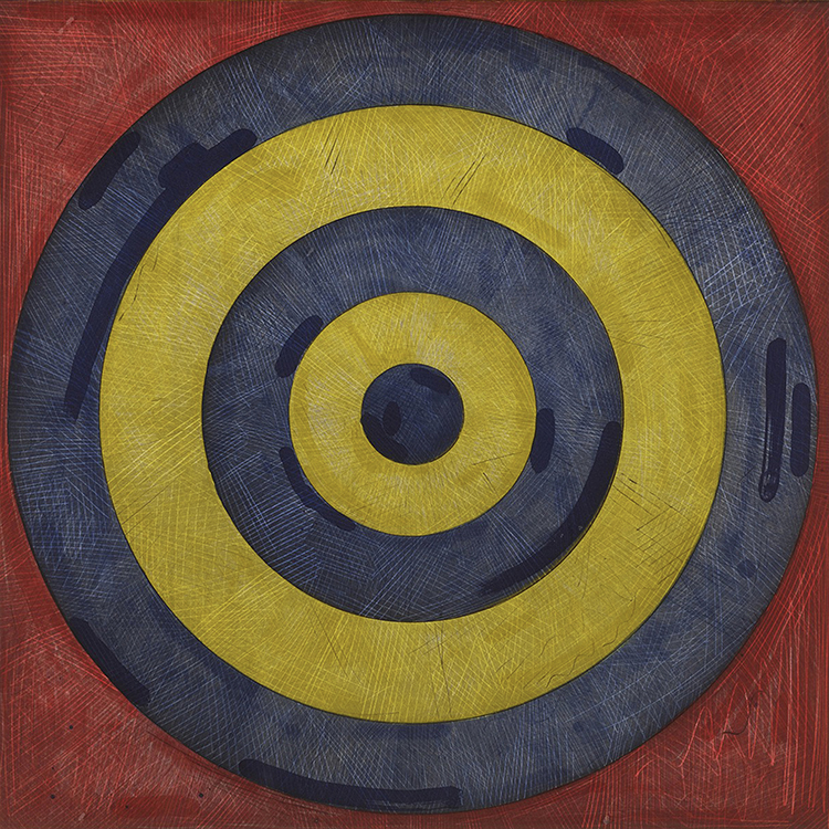 Jasper Johns Target With Four Faces Color Etching   Jasper Johns Target 4 Faces Detail 