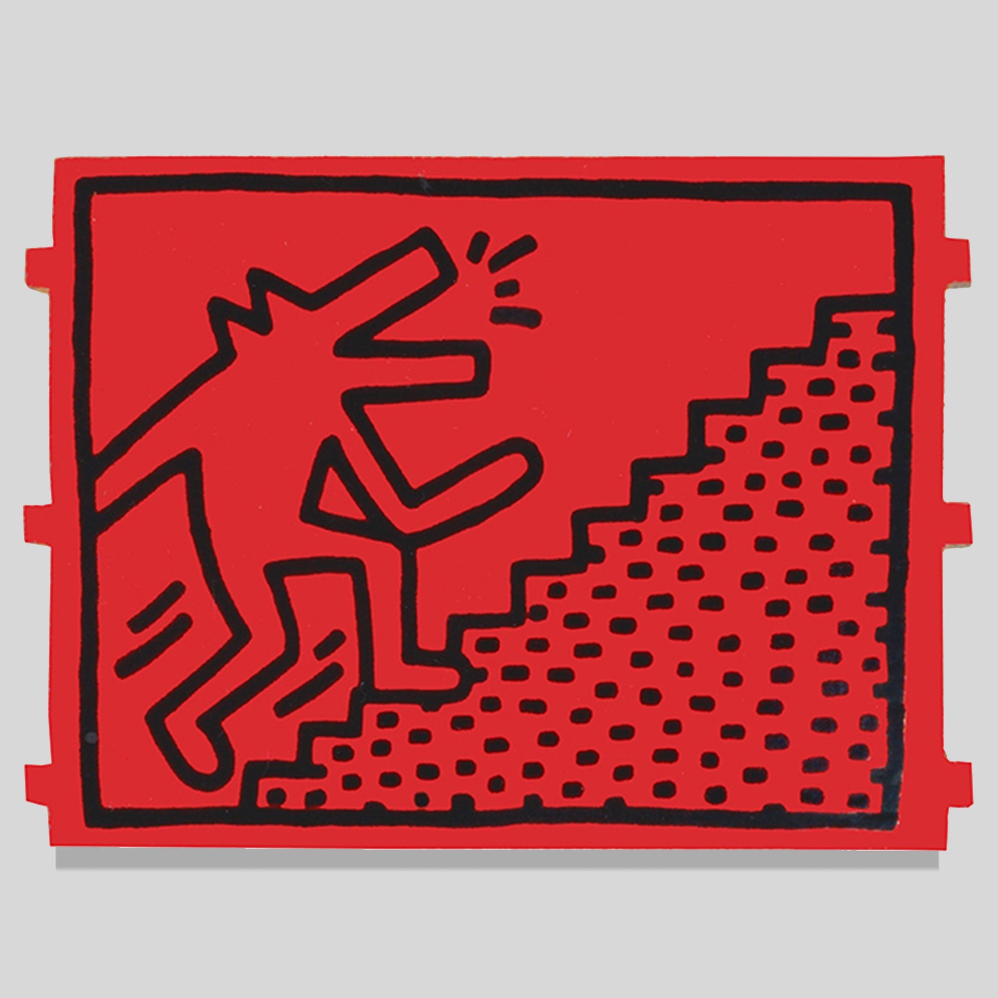 Keith Haring Dog Walking Up Stairs